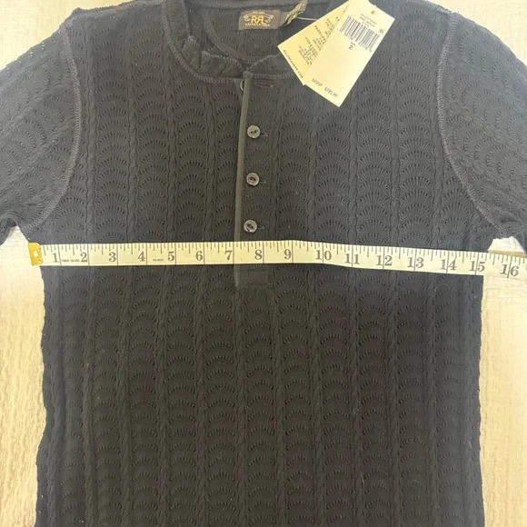 Ralph Lauren RRL lace knit Henley sweater - Picture 5 of 9